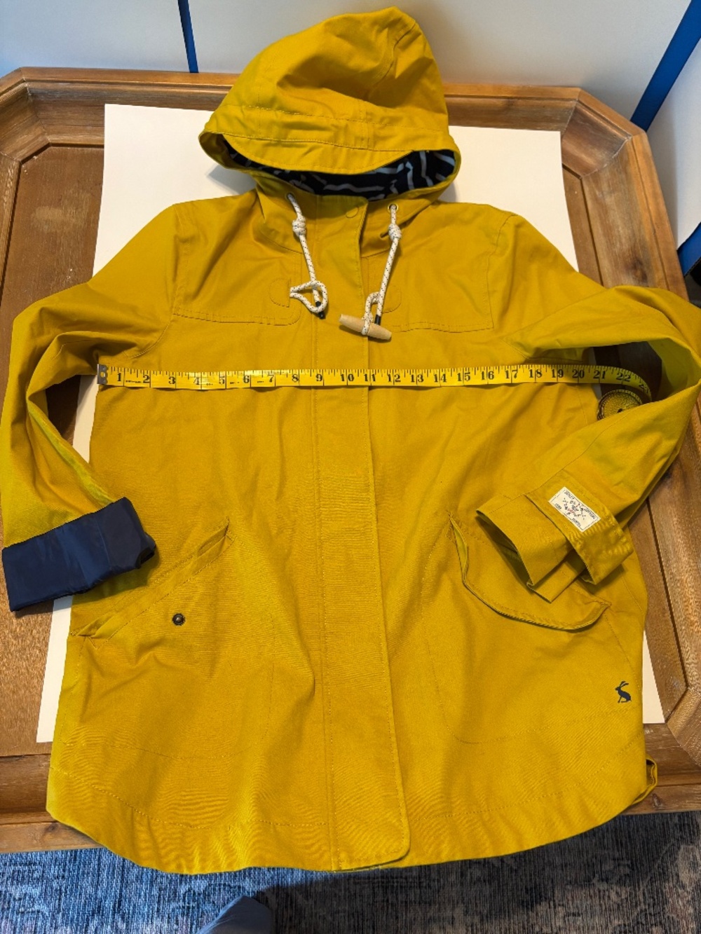 Joules yellow raincoat, size 8 euc